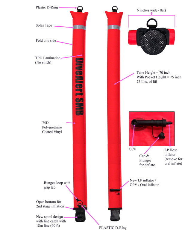 DiveAlert DMB5 SMB (Surface Marker Buoy)